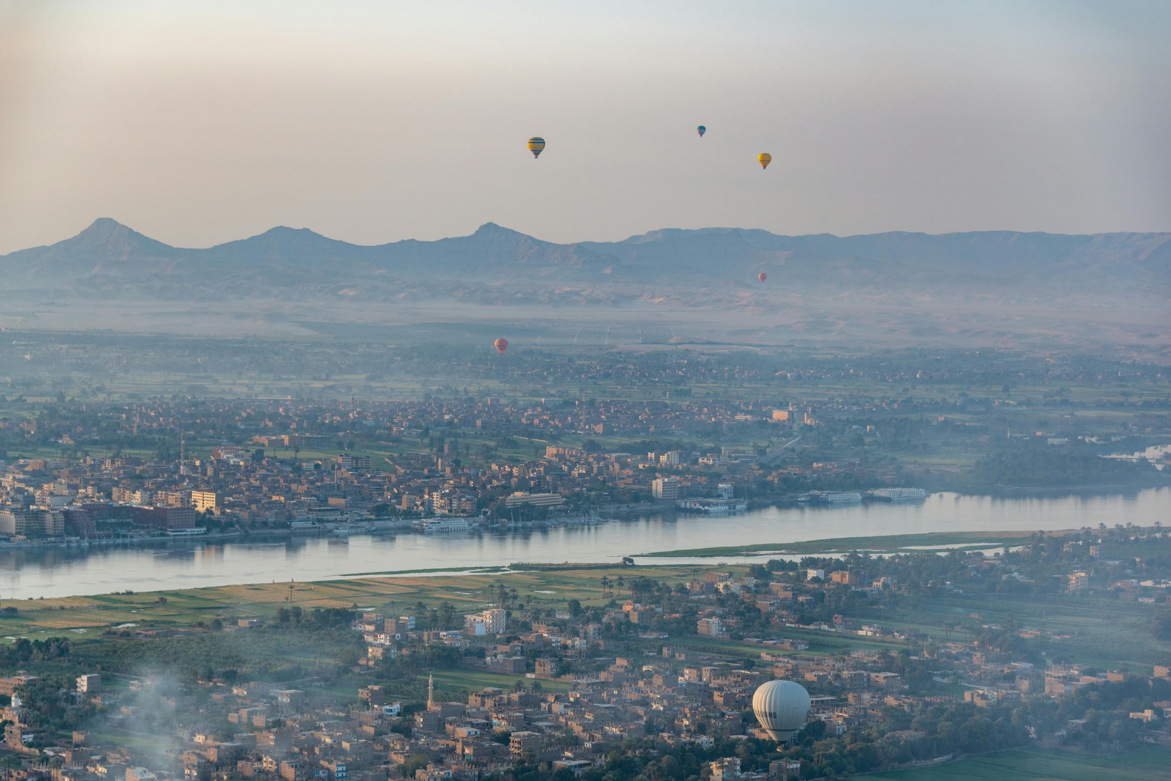 The West Bank laid out at dawn.