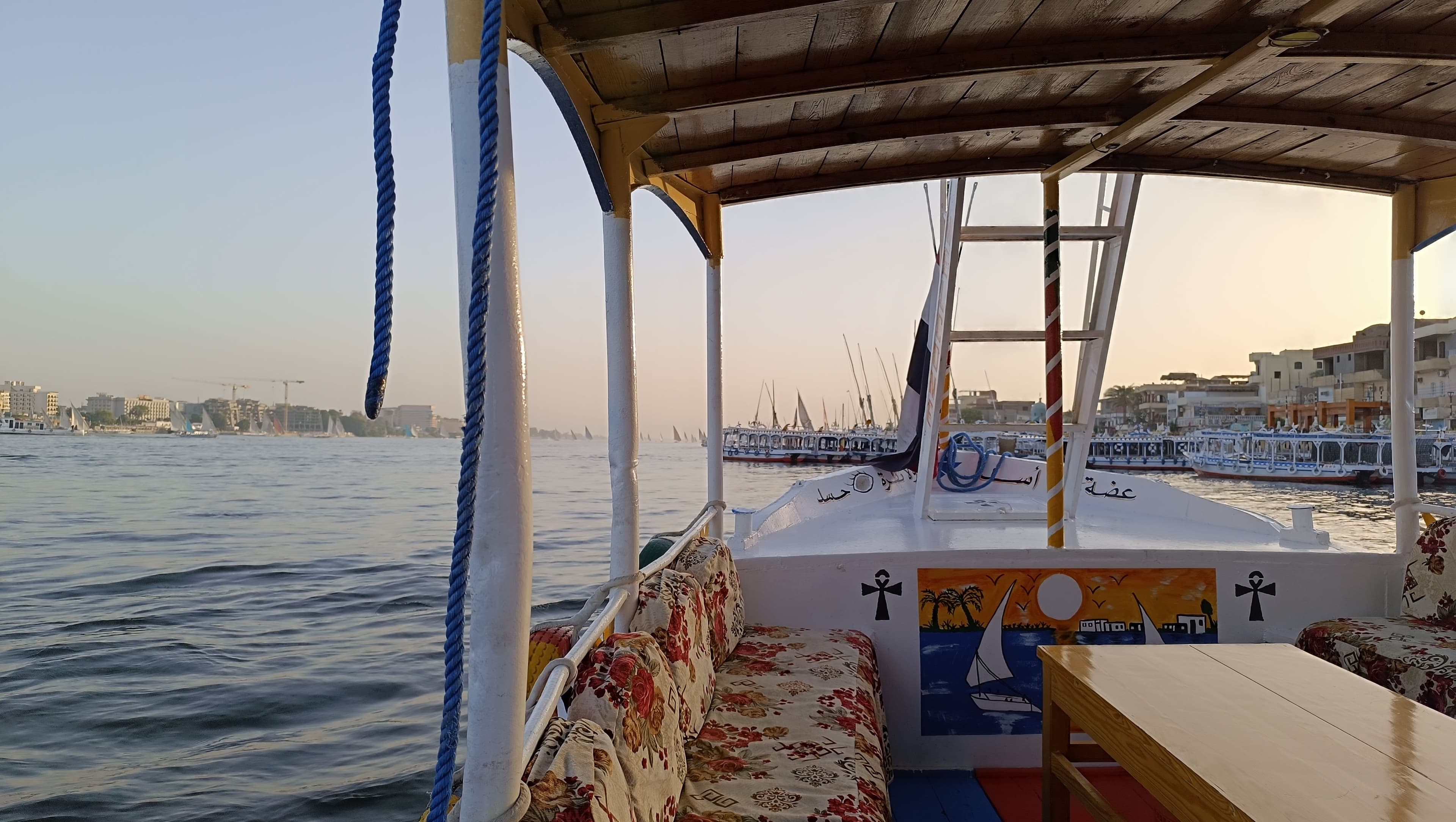The felucca under full sail, the way you'll have it.